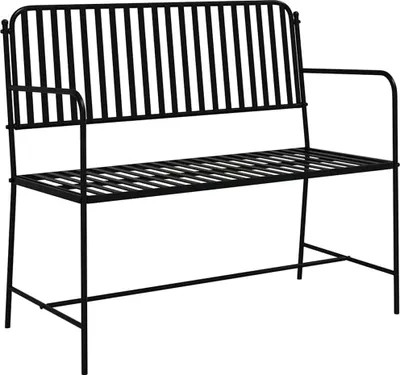 Produktbild von vidaXL Gartenbank Schwarz 103,5 x 51,5 x 90 cm Stahl
