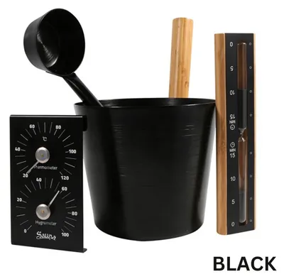 Obrázek produktu pro Set saunových doplňků - černý