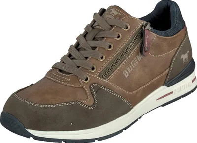 Produktbild von Mustang Herren Sneaker Schnürschuh Halbschuh Reißverschluss 4154-313, Größe:42 EU, Farbe:Braun