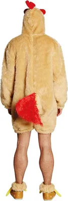 Hahn Kostüm Chris Chicken für Herren Gr. S-XXL braun Tier Tierkostüm Fasching Karneval Mottoparty Spaßkostüm Gruppenkostüm Paarkostüm