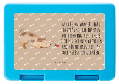 Produktbild von Mr. & Mrs. Panda Bentobox Hund Marienkäfer - Hundeglück - Geschenk, Brotbehälter, Lebensmittel Aufbewahrungsbox, Sprüche, Snackbox, Bento Box, Mischling, Positiv, Hunde