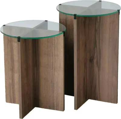Produktbild von Ballabio - Couchtisch, 40x40x60h cm, Nussbaum Braun, Zeitschriftenhalter