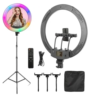 Immagine prodotto di Ring light, con luminosità regolabile, rotazione a 360°, treppiede da 200 cm