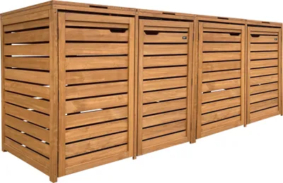Immagine prodotto di AXI Lex Copribidone Spazzatura in Legno Marrone - Copri Bidone Spazzatura 4 contenitore - Max. 240L - Copribidone Spazzatura Esterno con eccellente ventilazione
