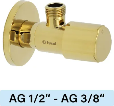 Produktbild von Eckventil Tucai TMM C850 Premium AG/AG  1/2"-3/8" gold