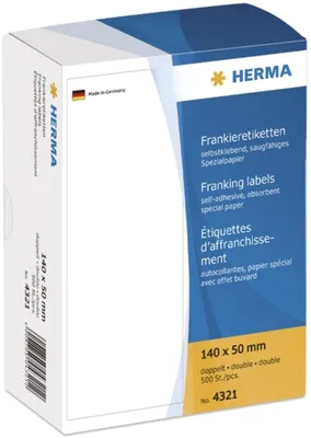 Produktbild von Frankier-Etiketten 140x50mm doppelt VE=24x500 Stück
