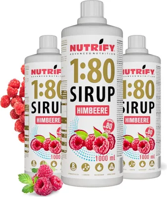 Produktbild von NUTRIFY Vital Drink Sirup1:80 Himbeere 12 x 1L Sportgetränk Konzentrat