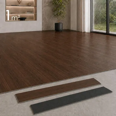 Produktbild von SPC Rigid Vinylboden 5mm Klick wasserfest mit Trittschalldämmung Holzoptik für Küche Bad Wohnzimmer Flur