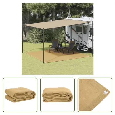 Produktbild von The Living Store Zeltteppich Sandfarbe 400x400 cm HDPE