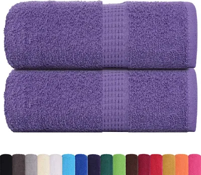 Produktbild von vidaXL Waschtücher FROGN 2 Stk. Lila 30x30 cm 360 g/m²