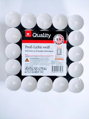 Produktbild von Qualitäts Teelichter weiss 100 Stück 8 Stunden Brenndauer Maxi Teelichte