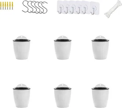 Image de Lot de 6 pots de fleurs ronds à arrosage automatique