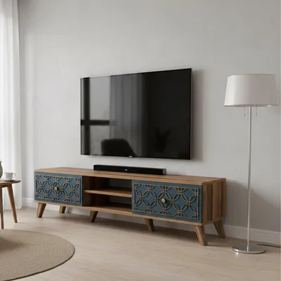 Immagine prodotto di Albonese - Mobile Porta tv, 180x35x44h cm Marrone Noce, 2 Ripiani