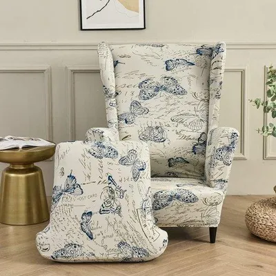 Productafbeelding van Famanu stoelhoes, 2-delig - wasbare, elastische hoes voor fauteuil (vlindermodel)