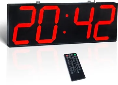 Obrázek produktu pro Digitální nástěnné hodiny s časovačem, teplotou, budíkem, velkým displejem, červené