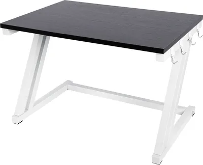 Image de Support pour micro-ondes Étagère de cuisine avec crochets 57*38*38cm blanc+noir