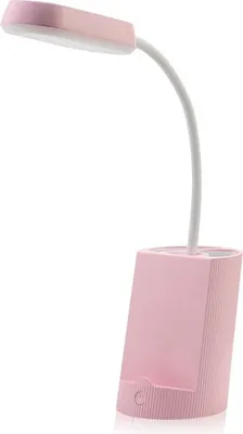 Produktbild von INF LED Schreibtischlampe mit USB, Stifthalter & Handyhalter für Studenten Rosa