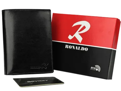 Obrázek produktu pro Ronaldo pánská peněženka z přírodní kůže RFID černá 13x10 cm