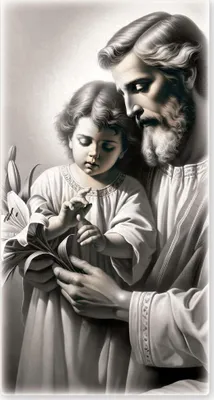 Image de Saint Joseph peint sur bois | Taille : 9x18 cm | Numéro d'article : ESF189276D