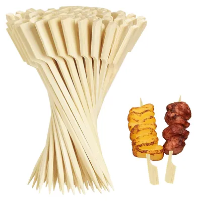 Immagine prodotto di Spiedini per snack, confezione da 200 pezzi. Spiedini in bambù da 9 cm, ideali per feste e barbecue