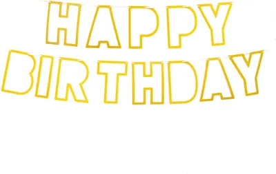 Produktbild von Oblique Unique Happy Birthday Girlande Banner Geburtstag Kindergeburtstag Party Feier Deko mit Glitzereffekt - gold