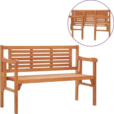 Image de Banc de jardin pliable 120 cm en bois massif d'eucalyptus