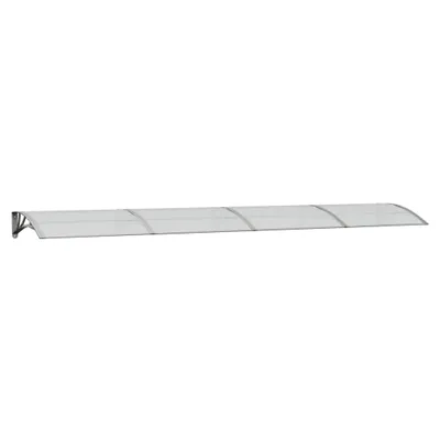 Image de vidaXL Auvent de porte Gris et transparent 400x75 cm Polycarbonate
