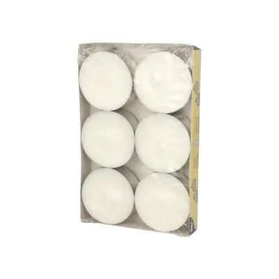 Produktbild von Papstar Maxi-Teelichte weiss 59mm x 24mm 6 Stück