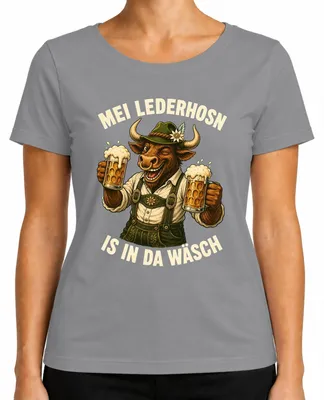 Productafbeelding van Mei Lederhosn wasmiddel, wasmiddel voor wollen kleding, traditioneel shirt voor heren, leren broek, dames T-shirt, grijs, maat M