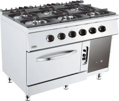 Obrázok produktu pre Plynová varná doska Combisteel Base 700, 6 horákov, s plynovou rúrou