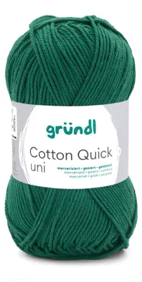 Produktbild von Gründl Baumwolle quick uni,50g.100%Baumwolle,mercerisiert,Häkel- u. Strickgarn,50g / 125 m,NS 3-4 169 tannengrün