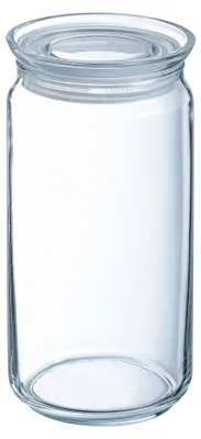 Obrázek produktu pro Skleněná nádoba s průhlednými stěnami a skleněným víkem, objem 1,5 litru
