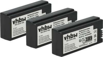 Produktbild von vhbw 3x Akku kompatibel mit Sony Cybershot DSC-P8, DSC-P3, DSC-F77, DSC-FX77, DSC-P2, DSC-P7, DSC-P12, DSC-P10, DSC-P5 Kamera (700 mAh, 3,6 V, Li-Ion)