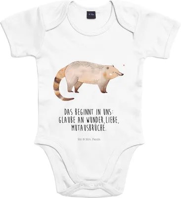 Produktbild von Mr. & Mrs. Panda Strampler Nasenbär 12. - 18. Monat - Heather Grey - Geschenk, babyanzug, Babybody, Kurzarmbody, Bär, Lustige Sprüche, Baby, Rüsselbär, Nasenbären