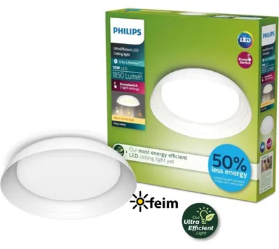 Image de Philips Plafonnier, 10 W, LED, 1850 lm, IP20, blanc