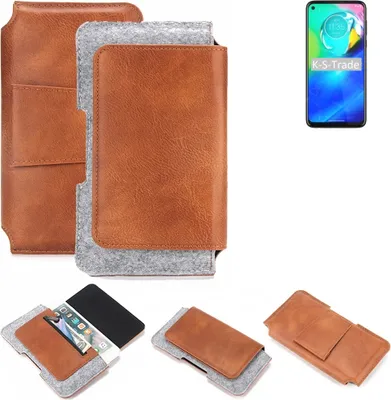 Produktbild von K-S-Trade Handyhülle Schutzhülle kompatibel mit Motorola Moto G Power Gürteltasche Holster Gürtel Tasche Smartphone Tasche Handy Hülle Polyurethan+ Filz,
