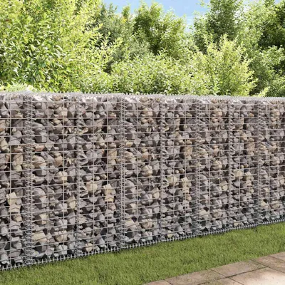 Produktbild von vidaXL Gabiónová stena s krytom z pozinkovanej ocele 20 × 20 × 100 cm