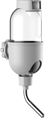 Immagine prodotto di Ciotola per animali domestici, 500 ml, borraccia impermeabile per piccoli animali come conigli, porcellini d'India, ratti, scoiattoli e ricci (grigia).
