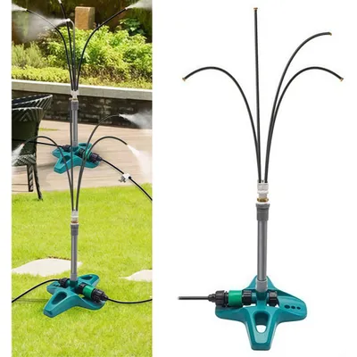 Produktbild von Stand-Nebelkühlsystem mit Verlängerungsstange&10M Rohr, Sprühnebel Kühlung Set einfache Montage, Gartenbewässerung Zubehör für Terrasse, Garten, Pool