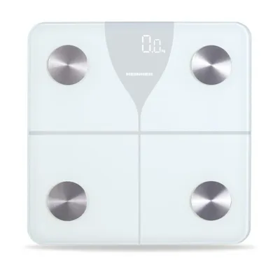 Zdjęcie produktu dla Heinner HBS-BTH180WH, Elektroniczna waga osobista, 180 kg, 100 g, Biały, Kwadrat, Szkło hartowane