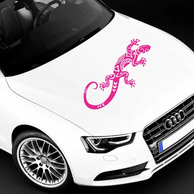 Produktbild von Aufkleber - Autoaufkleber "Abstrakt Gekko" 120cm x 49cm pink - Tuning Carystyling Heckscheibe Auto
