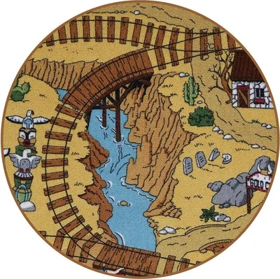 Image de Tapis rond pour enfants « Western » de 200 x 200 cm (diamètre)