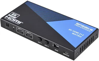 Image de SpeaKa Professional SP-11571776 Commutateur matriciel HDMI 2+2 ports Compatible Ultra HD 7680 x 4320 pixels Noir