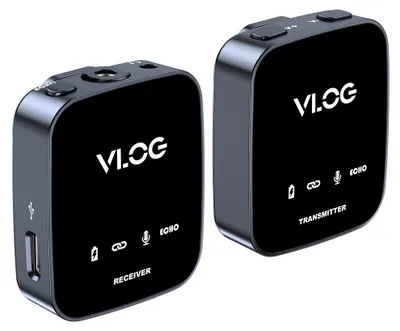 Obrázek produktu pro Bezdrátový klopový mikrofon 2.4G stereofonní mikrofon s potlačením šumu pro živé vysílání a obousměrné sledování videozáznamu