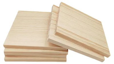 Obrázok produktu pre 6 kusov neopracovaných drevených štvorcových blokov, rozmer 15 x 15 x 1 cm, vhodné na výrobu rôznych výrobkov