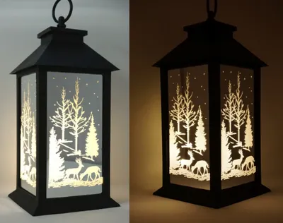 Produktbild von Outdoor Laterne Winterwald mit Timer und LED Beleuchtung