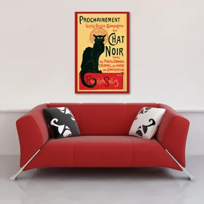 Produktbild von Steinlen, Theophile - Poster - Tournee du Chat Noir + 2 St Posterleisten Holz 61 cm schwarz