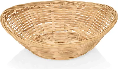 Produktbild von 12x Tischkorb / Brotkorb oval beige Holz 19,5 x 14,5 x 5 cm