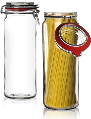 Produktbild von BigDean 3er Set Vorratsgläser 2160ml - Einmachgläser Spaghetti Glas mit Deckel & Bügelverschluss -  Germany - Drahtbügelgläser