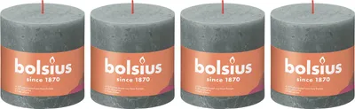 Image de lot de 4 bougies - hauteur 10 cm - diamètre 10 cm - Rustique - Eucalyptus